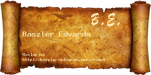 Baszler Edvarda névjegykártya